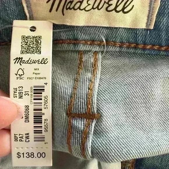 Madewell 10" high rise skinny crop jeans. Sz W31. NWT. - Picture 7 of 12